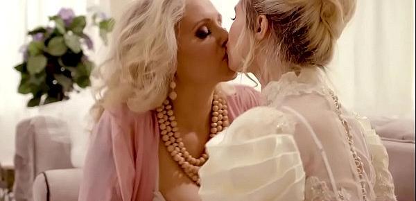  Lesbian MILF surprises her bride dauther with a hot pussy licking session before her wedding day.